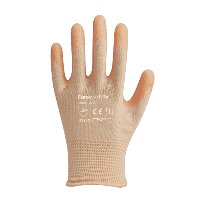 Poliéster 13G con revestimiento de látex de espuma antideslizante.