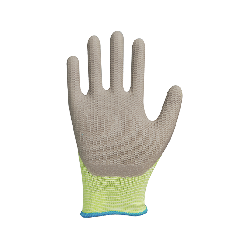 Poliéster 13G con revestimiento de látex de espuma antideslizante.