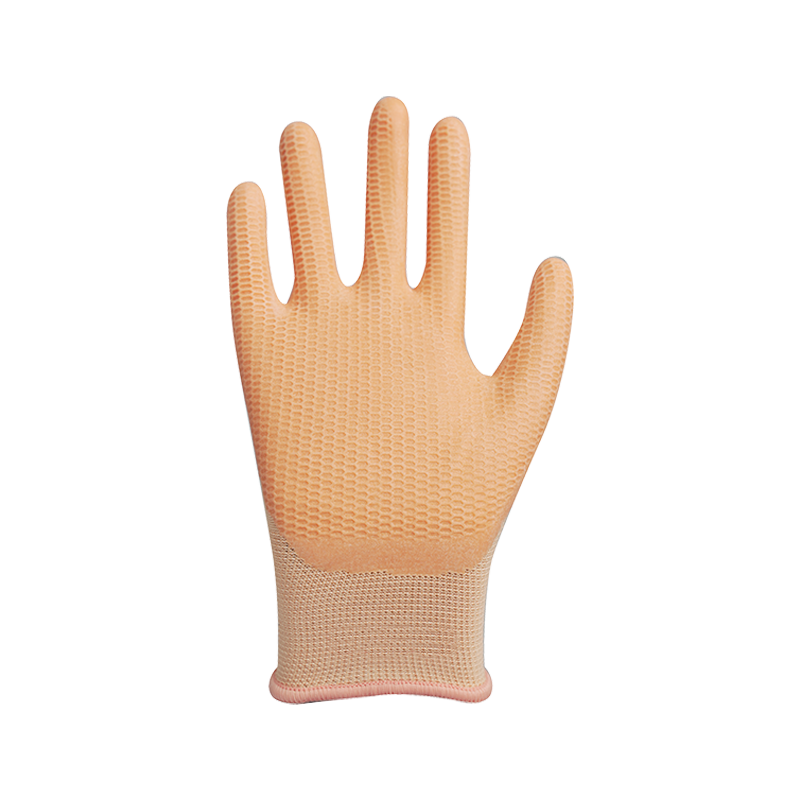 Poliéster 13G con revestimiento de látex de espuma antideslizante.